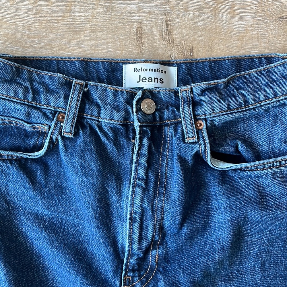 High waist, long Reformation jeans. Worn twice.